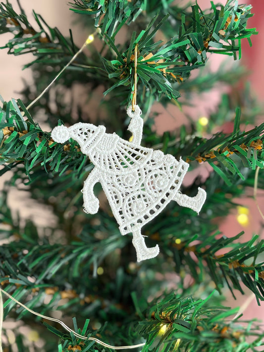 Holiday Edit – Freestanding Lace Ornament “Santa Claus” (White / Gold / Silver / Colourful)