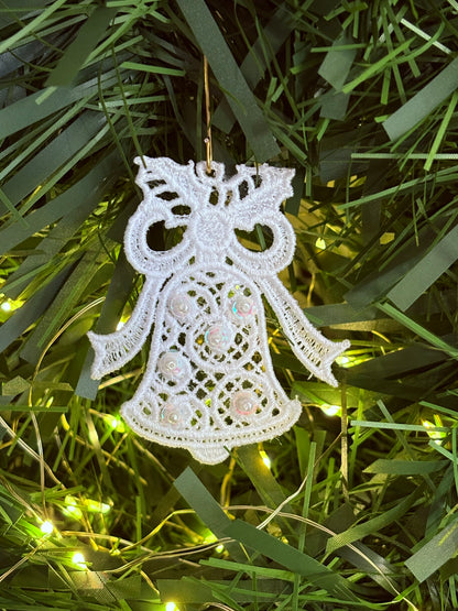 Holiday Edit – Freestanding Lace Ornament “Bell” (White / Gold / Silver / Colourful)