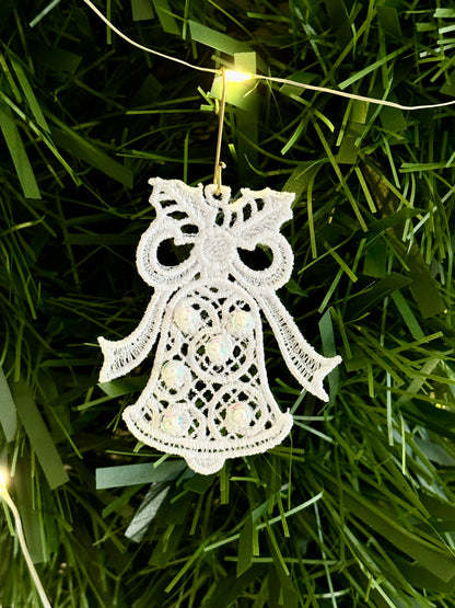 Holiday Edit – Freestanding Lace Ornament “Bell” (White / Gold / Silver / Colourful)